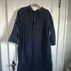Toile & Stripes linen grandpa shirt dress